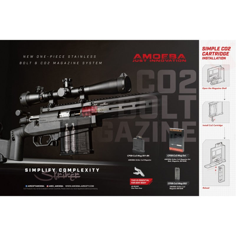 AMOEBA Striker Co2 Magazine Set (Bolt, Magazine, BB Refill) Amoeba