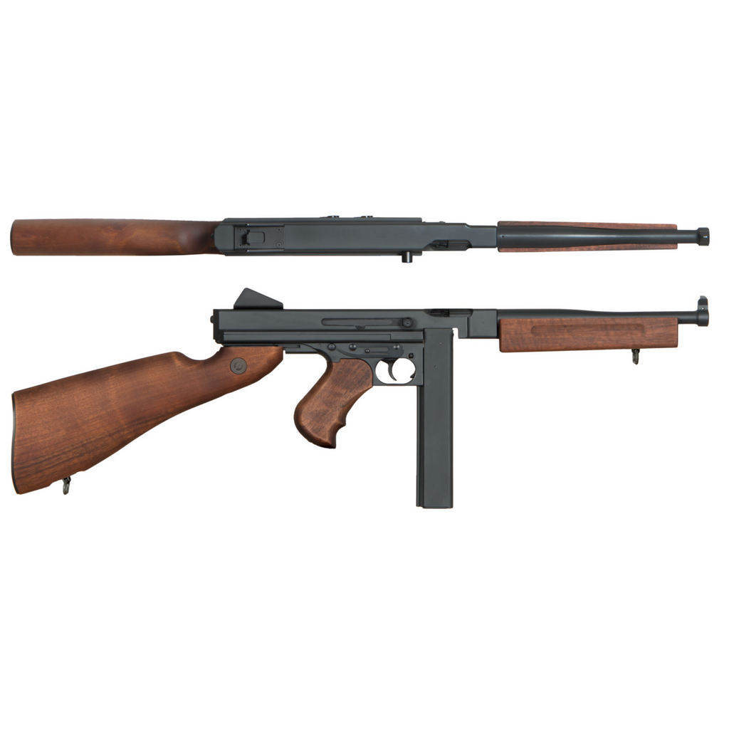 Thompson M1A1 × CAW wood stock Ra-Tech-M1A1-Real-Wood-Stock-Kit-For-Cybergun-WE-Thompson